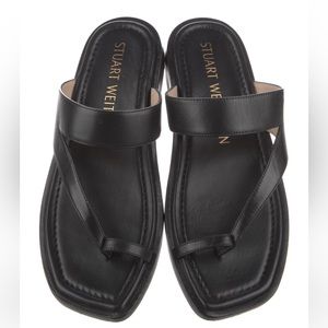 Stuart Weitzman Black Leather Sandals, sz 8
